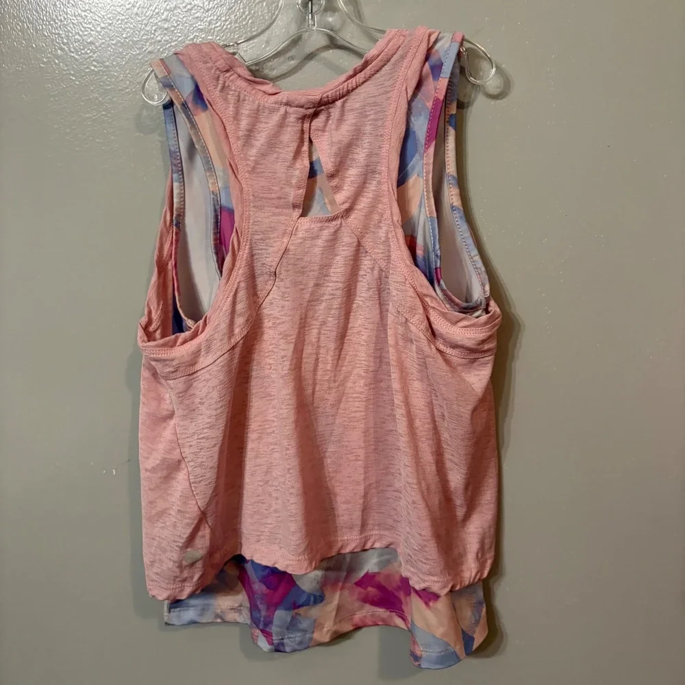 Avia Pink Layered Tank Top Sleeveless Athletic‎ Workout (Girls Medium 7/8)
